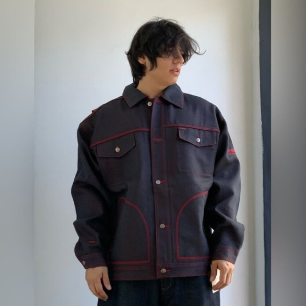 Men's Fubu Blue | Red Casual Denim Jacket NWT